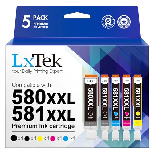 LxTek Druckerpatronen 580 581 Multipack Kompatibel für Canon TR8550 Druckerpatronen Pixma TR8550 TS6150 TS8150 TS8250 TS6250 TR7550 TS705 TS705a TS8151 TS6151 TS8152 TS9150 TS9155 TS9550 (5er-Pack) von LxTek