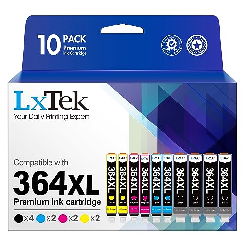 LxTek Tintenpatrone Kompatibel für HP 364XL für Deskjet 3070A 3520 für Photosmart 5520 5510 5515 5524 6510 6520 7510 7520 (Schwarz, Cyan, Magenta, Gelb, 10er-Pack) von LxTek