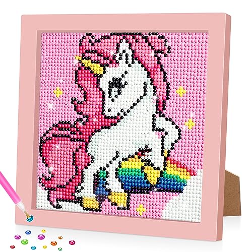 Lxmsja 5D DIY Diamond Painting Kinder Einhorn, Diamant Painting Bilder Kinder Erwachsene, Diamond Painting Mädchen mit Rahmen, Mädchen Geschenke 4-13 Jahre, Arts Craft für Home Wand Decor von Lxmsja