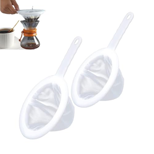 Lxtness Sieb Fein, 2 Stück Feines Sieb Mit Griff 200/400 Mesh Haarsieb Küche Netzsieb Ultrafeines Trichterfilte Haushaltssieb Handsieb für Saft, Milch, Kaffee von Lxtness