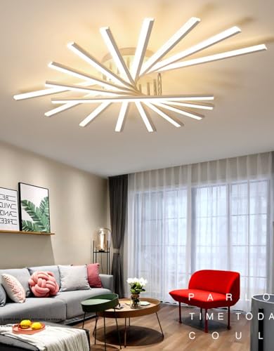 Lxysy Modernes rotierendes Design LED-Deckenleuchte kreatives Design dimmbare Deckenleuchte Fernbedienung Deckenleuchte Schlafzimmer Wohnzimmer Arbeitszimmer Esszimmer Büro Deckenleuchte (weiß) … von Lxysy