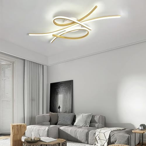 Lxysy Modern Deckenlampe Wohnzimmerlampe led Deckenlampe dimmbar Mit Fernbedienung Schlafgemachlampe Kreative pendelleuchte Schlafzimmer, Arbeitszimmer, Büro, deckenlampe schwarz von Lxysy