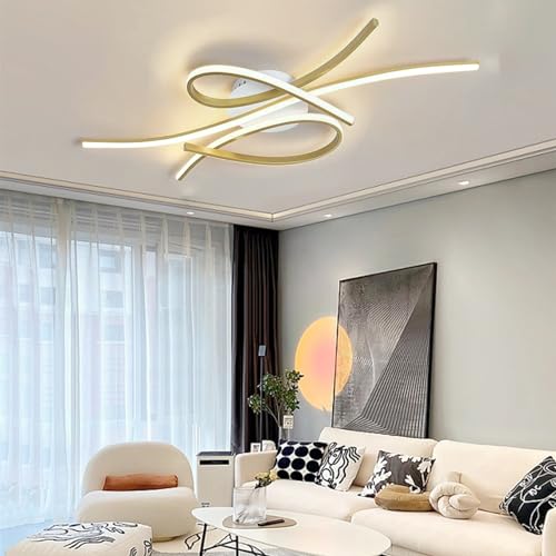 Lxysy Modern Deckenlampe Wohnzimmerlampe led Deckenlampe dimmbar Mit Fernbedienung Schlafgemachlampe Kreative pendelleuchte Schlafzimmer, Arbeitszimmer, Büro, deckenlampe schwarz von Lxysy