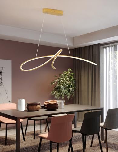 Moderne Kronleuchter Design LED-Kronleuchter Deckenleuchte, dimmbare Kronleuchter mit Fernbedienung für Wohnzimmer Esszimmer Küche Schlafzimmer Café Büro Bar (A-Golden) von Lxysy