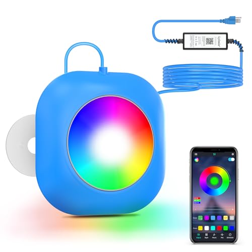 LyLmLe 10W LED Pool Lichter, 12V Smart Farbe Wechselnde Unterwasserleuchten mit APP-Steuerung, Dimmbar, Timer Zeitplan, IP68 Magnetic Pool Poolbeleuchtung mit 8m Kabel für Aufstellpools Einbaupools von LyLmLe