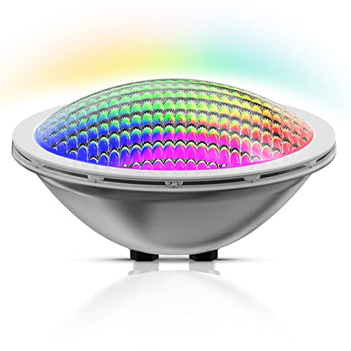 LyLmLe LED Poolbeleuchtung PAR56 Edelstahl 30W Poolscheinwerfer RGB Farbwechsel Externe Synchronisation Steuern,IP68 Wasserdicht LED Unterwasserscheinwerfer, 12V AC(Steuergerät Nicht enthalten) von LyLmLe