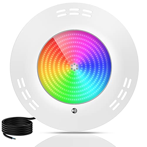 LyLmLe Ultraflach LED Poolscheinwerfer, 35W Harz Gefüllt Pool Lampe RGB Farbwechsel LED Unterwasserscheinwerfer IP68 Wasserdicht 12V AC Poolbeleuchtung, Ein/Aus Schalter(Keine Fernsteuerung) von LyLmLe