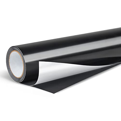 Lya Vinyl Glänzend Schwarz Plotterfolie Vinyl -30,5 x 500 cm PET Vinylfolie Plotter für Cricut, Hohe Qualität Schwarz Plotterfolie Vinyl für Party Dekoration, Aufkleber, Craft Cutter von Lya Vinyl