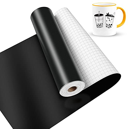 Lya Vinyl Permanent Adhesive Vinyl Roll, 12 "x 40 Ft mattschwarzes Vinyl für Cricut, Silhouette Cameo - Permanent Vinyl für Tasse, Fenster, Keramik von Lya Vinyl