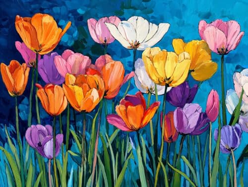 Malen Nach Zahlen Erwachsene Set, DIY Kinder ab 10 Handgemalt Ölgemälde Mit Pinsel Acrylfarben auf Leinwand 80x100cm, Farbige Tulpen Ideal für Anfänger Fortgeschrittene, Entspannung Wohnkultur D86 Malen Nach Zahlen Erwachsene Set, DIY Kinder ab 10 Handgemalt Ölgemälde Mit Pinsel Acrylfarben auf Leinwand 80x100cm, Farbige Tulpen Ideal für Anfänger Fortgeschrittene, Entspannung Wohnkultur D86 von Lyaauulg