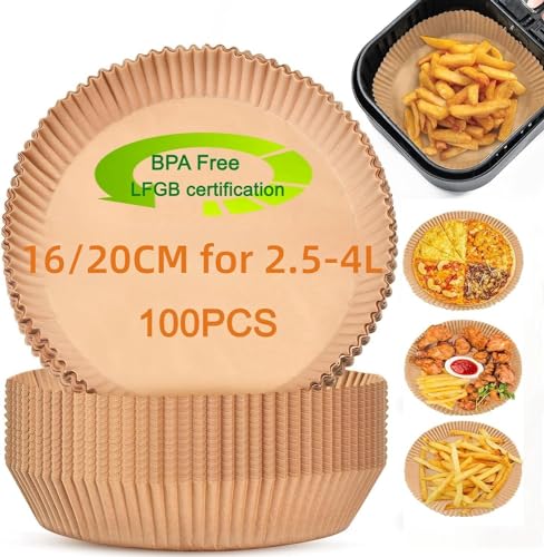 Lyaor 100 Stück 16-20CM Rund Airfryer Backpapier Lebensmittelqualität Heißluftfritteuse Backpapier Wasserdicht Ölfest Antihaft Einmalig Airfryer Baking Paper, für Heißluftfritteuse, Mikrowelle Lyaor 100 Stück 16-20CM Rund Airfryer Backpapier Lebensmittelqualität Heißluftfritteuse Backpapier Wasserdicht Ölfest Antihaft Einmalig Airfryer Baking Paper, für Heißluftfritteuse, Mikrowelle von Lyaor