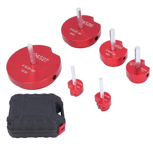 Lybunair 6 teiliges PVC Rohr Roamer Set, Aluminiumanpassungs Sockelsparer, 3/4 bis 4 Zoll Größen, kompatibel mit 1/2 Zoll Drillbits von Lybunair