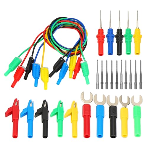 Lybunair Das Silicon Isolierte Bananen Stecker Test Probe Kit, stapelbares Design mit Sicherheitsscheide, umfasst Krokodilclip, Gabel und Rückenstiftanschlüsse Lybunair Das Silicon Isolierte Bananen Stecker Test Probe Kit, stapelbares Design mit Sicherheitsscheide, umfasst Krokodilclip, Gabel und Rückenstiftanschlüsse von Lybunair