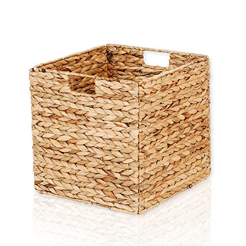 Lycce ® Kallax Box | Aufbewahrungskorb passend für Ikea Kallax Regale | Korb Wasserhyazinthe natur 33 x 33 x 33 cm 1 Stück von Lycce