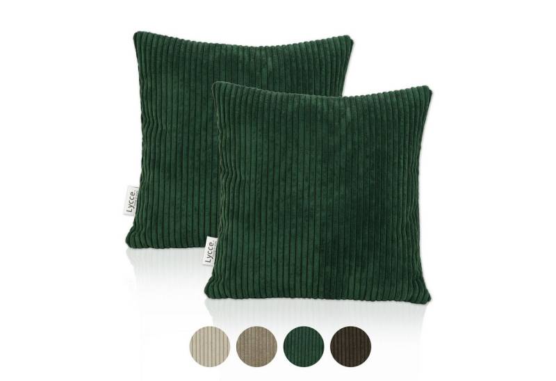 Lycce Dekokissen Kissenbezug 2er Set CORD Stoff (40 x 40 cm) mit Reißverschluß von Lycce