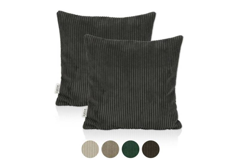 Lycce Dekokissen Kissenbezug 2er Set CORD Stoff (50 x 50 cm) - made in EU von Lycce