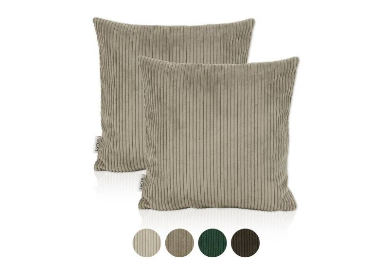 Lycce Dekokissen Kissenbezug 2er Set CORD Stoff (50 x 50 cm) - made in EU von Lycce