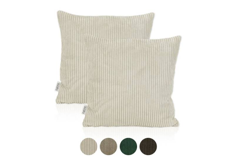Lycce Dekokissen Kissenbezug 2er Set CORD Stoff (50 x 50 cm) - made in EU von Lycce