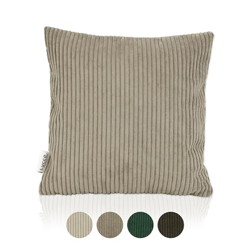 Lycce Kissenbezug 40x40 cm in Taupe - Weicher Cordstoff, Dekoratives Zierkissen für Gemütlichkeit im Zuhause von Lycce