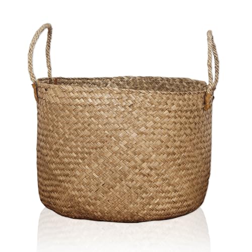 Lycce Seegras Wäschekorb Rong mit Henkel, Ø 46 cm (Gr. 3) - Ideal für Bad, Schlafzimmer und Mehr, Robust & Ökologisch von Lycce
