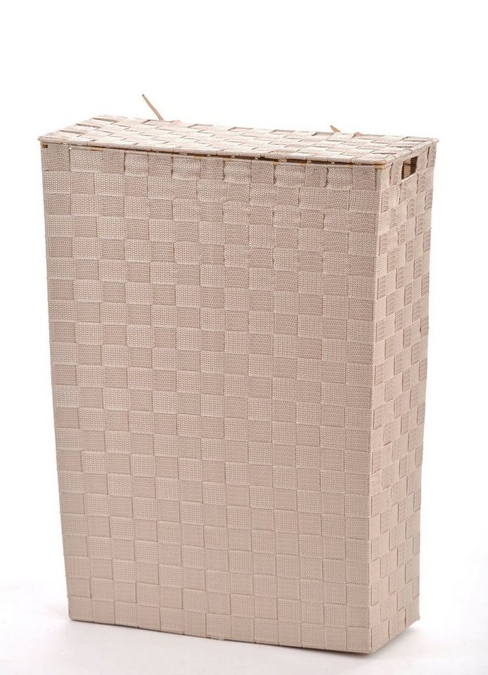 Lycce Wäschekorb NISCHENWÄSCHEKORB Stoff geflochten Wäschesammler beige Wäschesortierer von Lycce