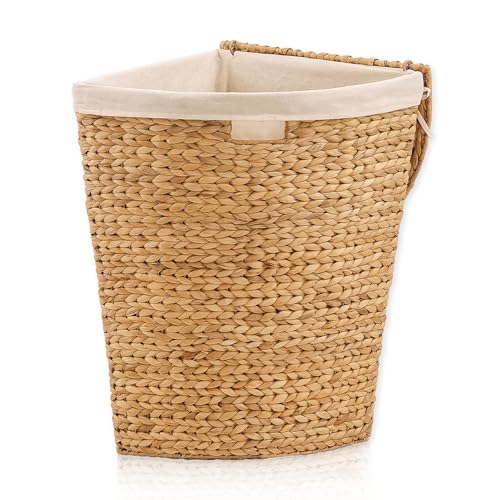 Lycce Wäschekorb für die Ecke [Nischenkorb] Ecktruhe Wasserhyazinthe Größen: klein, mittel oder groß (Größe 3: B58 x T42 x H63cm) von Lycce