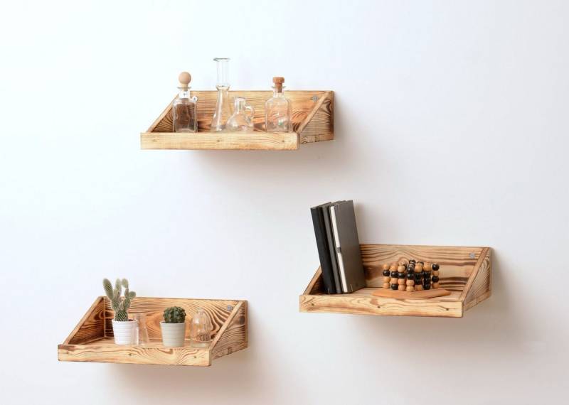 Lycce Wandboard Lycce Wandregal FUEGO aus geflammtem Vollholz, 3-tlg. Lycce Wandboard Lycce Wandregal FUEGO aus geflammtem Vollholz, 3-tlg. von Lycce