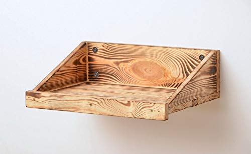 Lycce Wandregal Fuego Holz geflammt rustikal schlicht Wandboard, Größe:Größe 1 von Lycce