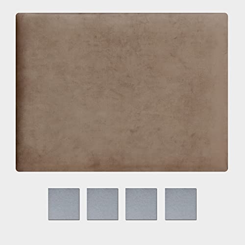 Lycce gepolsterte Wandpaneele Wandpolster Samt + Klett-Zubehör Taupe 40cm x 30cm von Lycce