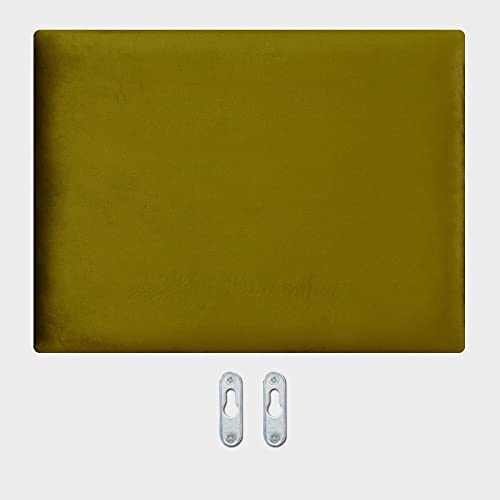 Lycce gepolsterte Wandpaneele Wandpolster Samt + Metall-Zubehör Oliv 40cm x 30cm von Lycce