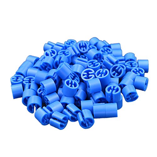 Lychee blanko farbigen Kleiderbügel Ringmaß geliefert Garment Größe Marker DIY Snap Etiketten 100 PCS, plastik, blau, 9.5mm X 12.5mm von Lychee
