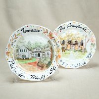 Benutzerdefinierte Haus Porträt Dekorative Platte Pesonalized 28 cm 11 "Handbemalte Keramik Servierplatte Housewarimg Geschenk Mermorial von LycheeCeramic