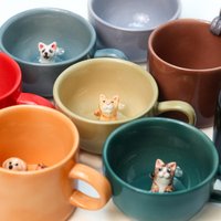 Personalisierte Keramiktasse Verstecktes Tier Versteckte Hunde- & Katzentasse Handgefertigte Kaffeetasse Mit Tierfiguren - Einzigartiges Geschenk von LycheeCeramic