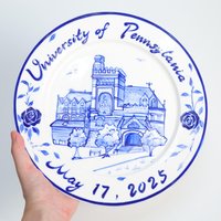 Personalisierte Haus Keramik Platte Benutzerdefinierte Handbemalte Heimat Andenken Servieren Erbstück Hochzeit Erinnerungsteller Jubiläum Familie Personalisierte Haus Keramik Platte Benutzerdefinierte Handbemalte Heimat Andenken Servieren Erbstück Hochzeit Erinnerungsteller Jubiläum Familie von LycheeCeramicUs