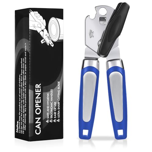 Lychico Dosenöffner, 3-in-1-Dosenöffner, handlicher robuster Edelstahl-Dosenöffner mit multifunktionalem Flaschenöffner, blau von Lychico