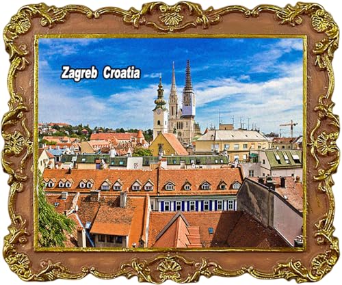 Kühlschrankmagnet Zagreb Kroatien Tourist Souvenir Stadt Sehenswürdigkeiten Kühlschrank Magnet von Lyckotill