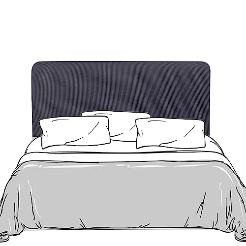 Lydevo Bett Kopfteil Hussen Bettkopfteil Bezug Stretch Dehnbare Bettkopfteil Weicher Staubdicht Jacquard Kopfteil Schonbezug Protektor Kopfteilbezug für Gepolsterte Kopfteil 120cm-140cm,Dunkelgrau von Lydevo