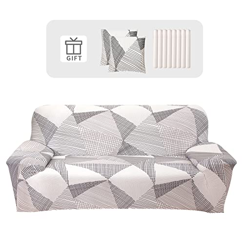 Lydevo Sofabezug 3 Sitzer Stretch Sofahusse Elastischer Sofabezug Spandex Sofa Überzug mit 2 Kissenbezug Anti-Rutsch Waschbar Sofa Protection Cover Schonbezug Couch,Verflechten von Lydevo