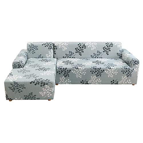 Lydevo Sofabezug Ecksofa L Form Sofa Überwürfe Stretch Sofabezug L Form Rechts oder Links mit Zwei Kissenbezügen Waschbar Universal-Couchbezug L Form Sofa Cover L Shape(2 Sitzer+3 Sitzer,Herbstblatt) von Lydevo