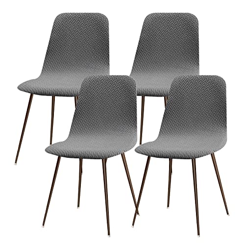 Lydevo Stuhlhussen 4er Esszimmer Strech Stuhlhussen für Esszimmerstühle Universal Waschbar Bezug Stuhlhussen Skandinavisch Stuhlüberzug für Küchenstühle Hotel Bankett,Diagonal#Grau von Lydevo