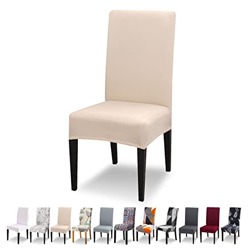 Lydevo Stuhlhussen 4er Set Stretch Moderne Stuhlhussen für Esszimmerstühle Stuhlhussen für Schwingstühle Universal Waschbarer Abnehmbarer Stuhlbezug für Esszimmer Hotel Bankett Küche，Beige von Lydevo