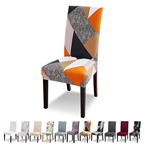 Lydevo Stuhlhussen 6er Set Stretch Moderne Stuhlhussen für Esszimmerstühle Stuhlhussen für Schwingstühle Universal Waschbarer Abnehmbarer Stuhlbezug für Esszimmer Hotel Bankett Küche,Orangefarbene von Lydevo