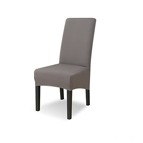 Lydevo Stuhlhussen XL 4er Set Stretch Stuhlhussen Schwingstühle XL für Esszimmerstühle Spandex Universal-Stuhlbezug Large Dining Chair Schonbezüge für Stuhl Esszimmer Hotel Bankett,Dunkelgrau von Lydevo