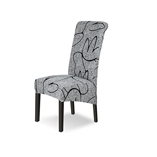 Lydevo Stuhlhussen XL 4er Set Stretch Stuhlhussen Schwingstühle XL für Esszimmerstühle Spandex Universal-Stuhlbezug Large Dining Chair Schonbezüge für Stuhl Esszimmer Hotel Bankett,Fiore-Linie von Lydevo