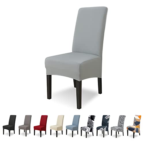 Lydevo Stuhlhussen XL 4er Set Stretch Stuhlhussen Schwingstühle XL für Esszimmerstühle Spandex Universal-Stuhlbezug Large Dining Chair Schonbezüge für Stuhl Esszimmer Hotel Bankett,Ruß von Lydevo