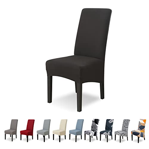 Lydevo Stuhlhussen XL 4er Set Stretch Stuhlhussen Schwingstühle XL für Esszimmerstühle Spandex Universal-Stuhlbezug Large Dining Chair Schonbezüge für Stuhl Esszimmer Hotel Bankett,Schwarz von Lydevo