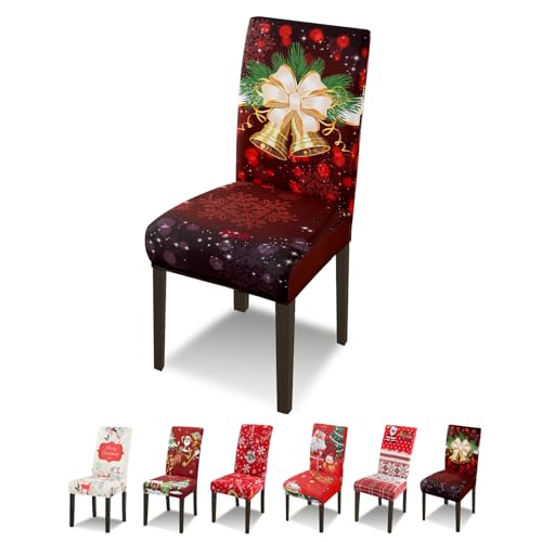 Lydevo Xmas Weihnachtlich Stuhlhussen 4er Set Stretch Stuhlhussen für Esszimmerstühle Stuhlhussen für Schwingstühle Waschbarer Abnehmbarer Stuhlbezug für Weihnachtliche Festival Christmas,Glöckchen Lydevo Xmas Weihnachtlich Stuhlhussen 4er Set Stretch Stuhlhussen für Esszimmerstühle Stuhlhussen für Schwingstühle Waschbarer Abnehmbarer Stuhlbezug für Weihnachtliche Festival Christmas,Glöckchen von Lydevo