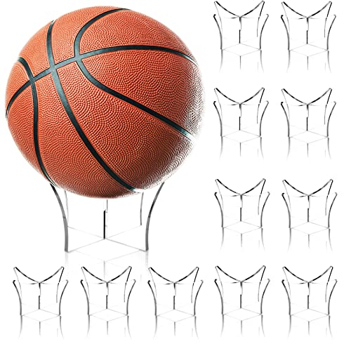Lyellfe 12 Stück Acryl Ball Stand Halter, Clear Ball Display Ständer, Sport Ball Storage Rack, Trophy Autograph Memorabilia Display Case for Basketball Football Volleyball, Soccer, Collection von Lyellfe