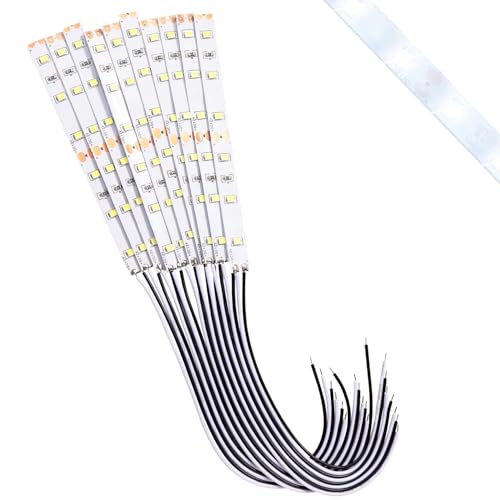 Lyeteung 10 Stücke 100mm 12V - 18V Vorverdrahtete LED Streifen, 2835 Modellbau LED Beleuchtung, Flexibler LED-Lichtstreifen für Modelleisenbahn, Weiß Lyeteung 10 Stücke 100mm 12V - 18V Vorverdrahtete LED Streifen, 2835 Modellbau LED Beleuchtung, Flexibler LED-Lichtstreifen für Modelleisenbahn, Weiß von Lyeteung