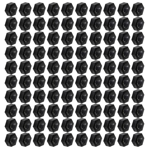 Lyeteung 100 Stücke M4 Sechskant Vollmuttern Metrische, Nylon Sechskantmuttern, Kunststoff Sechskant Mutter, Schwarz von Lyeteung